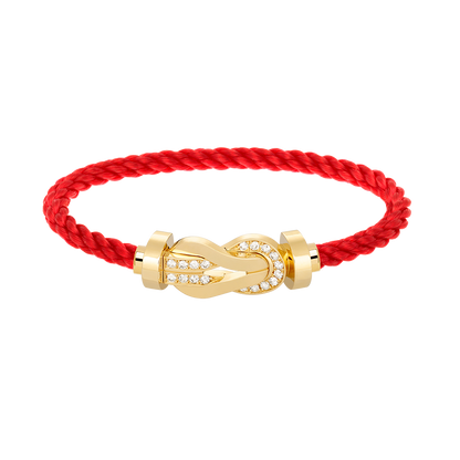 [BLUE TEARS]CHANCE LARGE 8 FIGURE BUCKLE HALF DIAMOND BRACELET GOLD