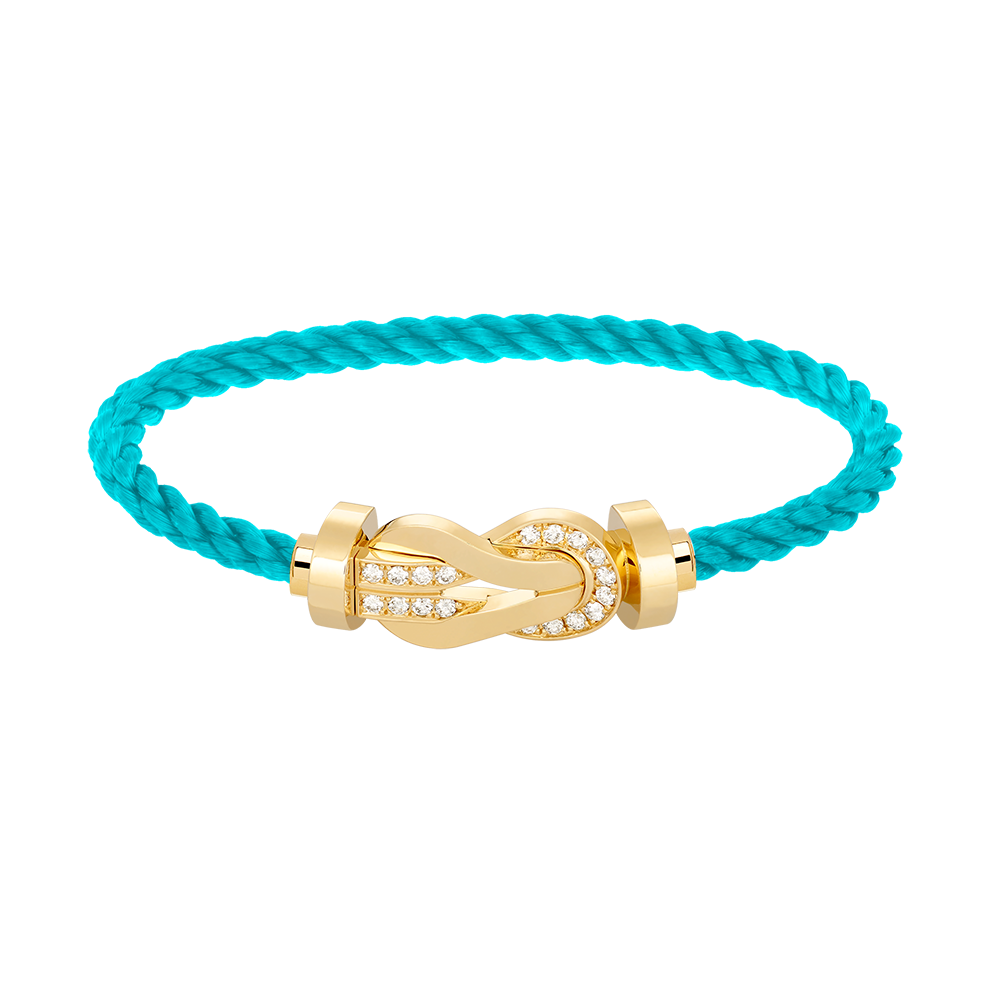 [BLUE TEARS]CHANCE LARGE 8 FIGURE BUCKLE HALF DIAMOND BRACELET GOLD