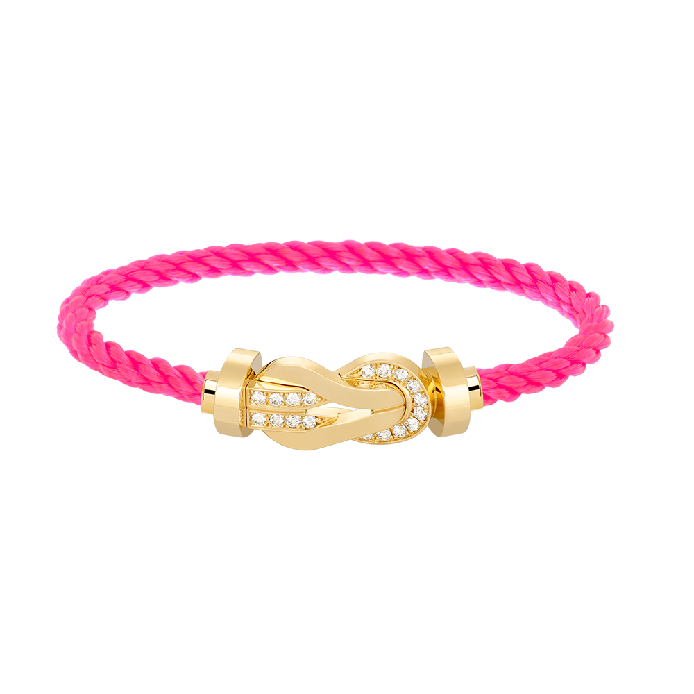 [BLUE TEARS]CHANCE LARGE 8 FIGURE BUCKLE HALF DIAMOND BRACELET GOLD