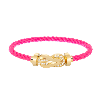 [BLUE TEARS]CHANCE LARGE 8 FIGURE BUCKLE HALF DIAMOND BRACELET GOLD