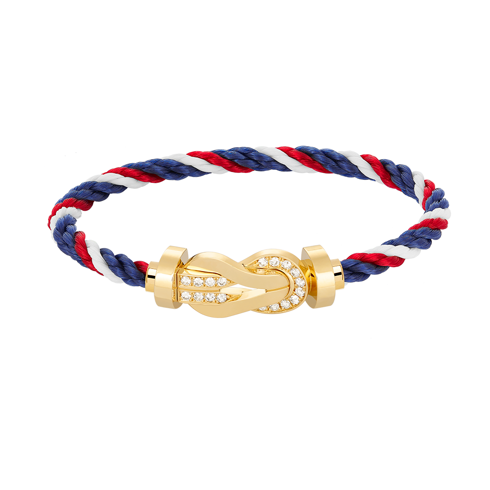 [BLUE TEARS]CHANCE LARGE 8 FIGURE BUCKLE HALF DIAMOND BRACELET GOLD