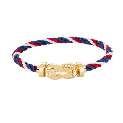 [BLUE TEARS]CHANCE LARGE 8 FIGURE BUCKLE HALF DIAMOND BRACELET GOLD