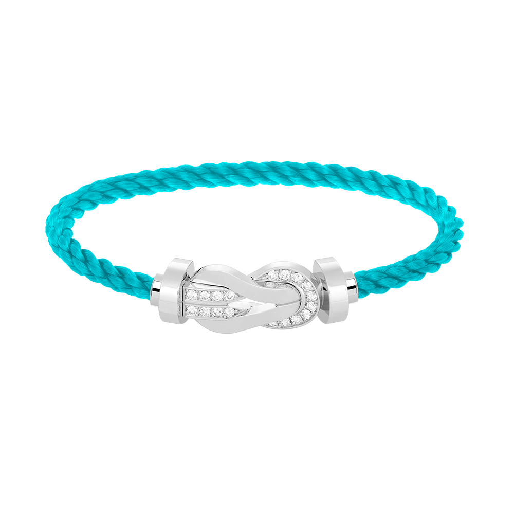 [BLUE TEARS]CHANCE LARGE 8 FIGURE BUCKLE HALF DIAMOND BRACELET SILVER