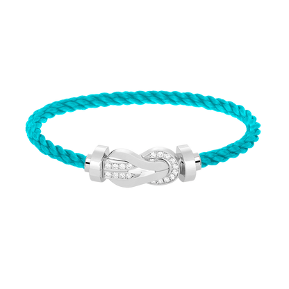 [BLUE TEARS]CHANCE LARGE 8 FIGURE BUCKLE HALF DIAMOND BRACELET SILVER