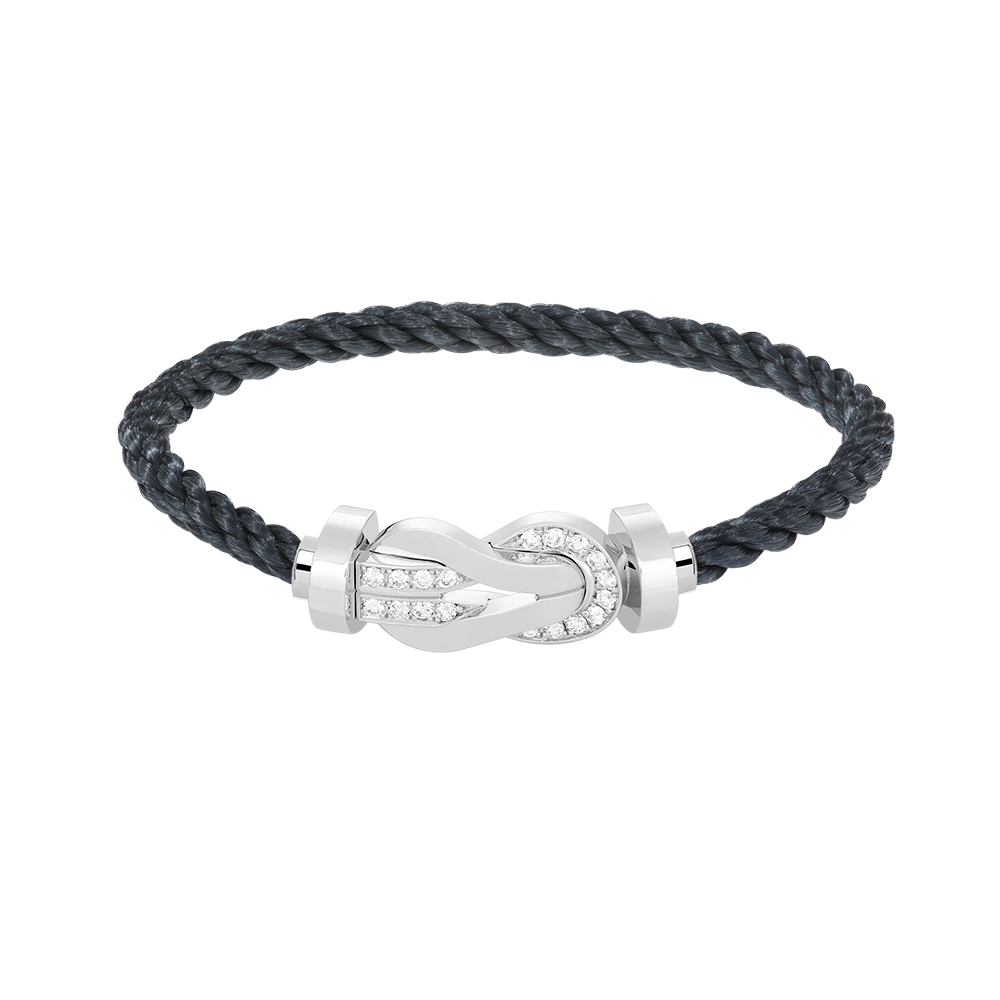 [BLUE TEARS]CHANCE LARGE 8 FIGURE BUCKLE HALF DIAMOND BRACELET SILVER