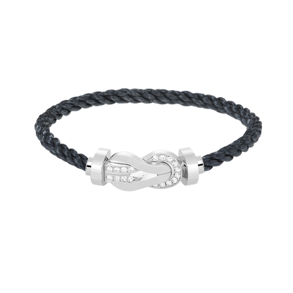 [BLUE TEARS]CHANCE LARGE 8 FIGURE BUCKLE HALF DIAMOND BRACELET SILVER