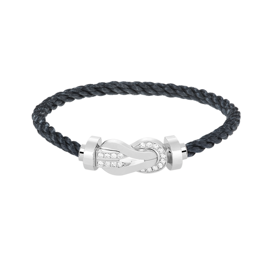 [BLUE TEARS]CHANCE LARGE 8 FIGURE BUCKLE HALF DIAMOND BRACELET SILVER