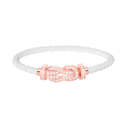 [BLUE TEARS]CHANCE LARGE 8 FIGURE BUCKLE FULL DIAMOND BRACELET ROSE GOLD