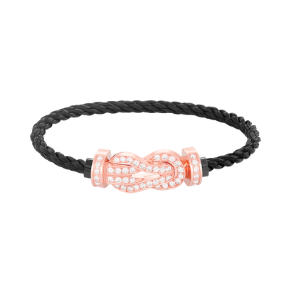 [BLUE TEARS]CHANCE LARGE 8 FIGURE BUCKLE FULL DIAMOND BRACELET ROSE GOLD