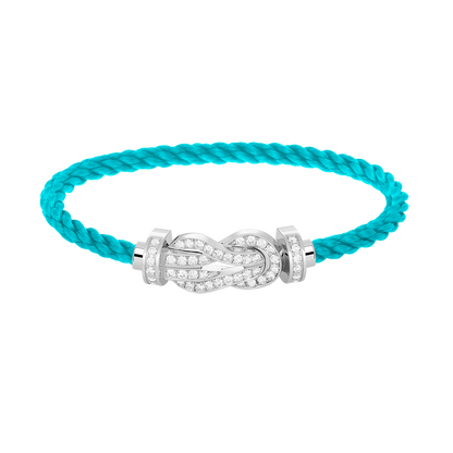 [BLUE TEARS]CHANCE LARGE 8 FIGURE BUCKLE FULL DIAMOND BRACELET SILVER
