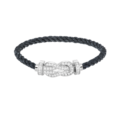 [BLUE TEARS]CHANCE LARGE 8 FIGURE BUCKLE FULL DIAMOND BRACELET SILVER