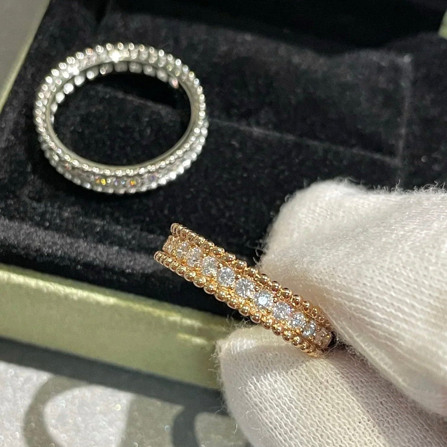 [BLUE TEARS]PERLEE DIAMOND SILVER RING