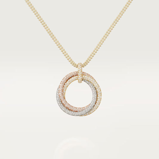 [Blue Tears Jewelry]TRINITY LARGE FULL DIAMOND  NECKLACE