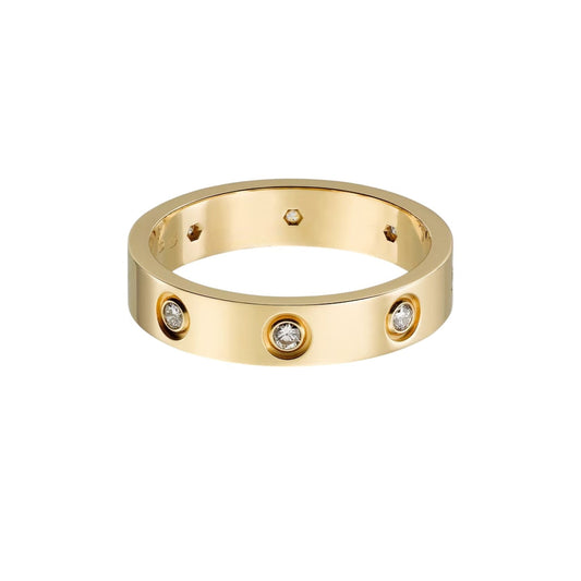 [Blue Tears Jewelry]LOVE 4MM 8 DIAMOND RING