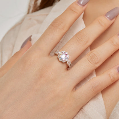 [Nova Jewelry]Delicate Colorful Round Cut Flower Shape Wedding Ring