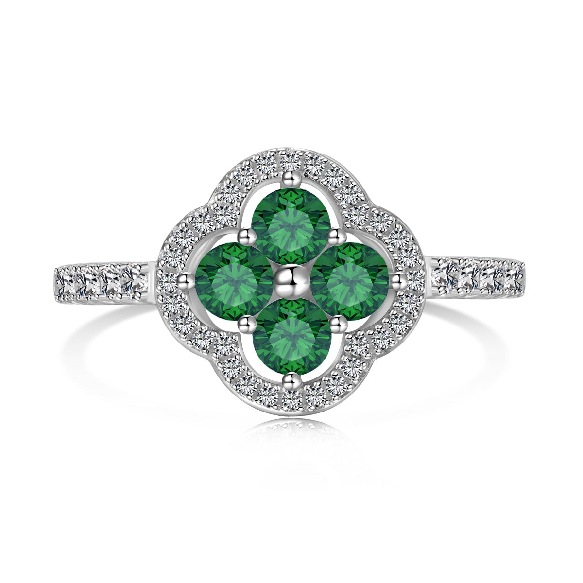[Nova Jewelry]Four Leaf Clover Flower Design Ring