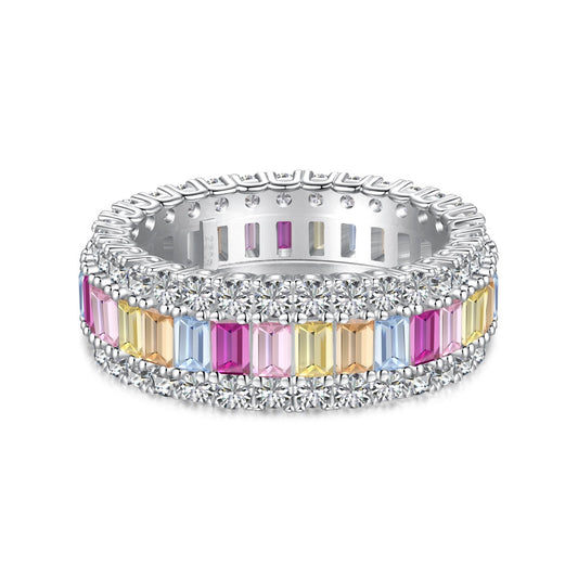 [Nova Jewelry]Dainty Colorful Radiant Cut Daily Ring