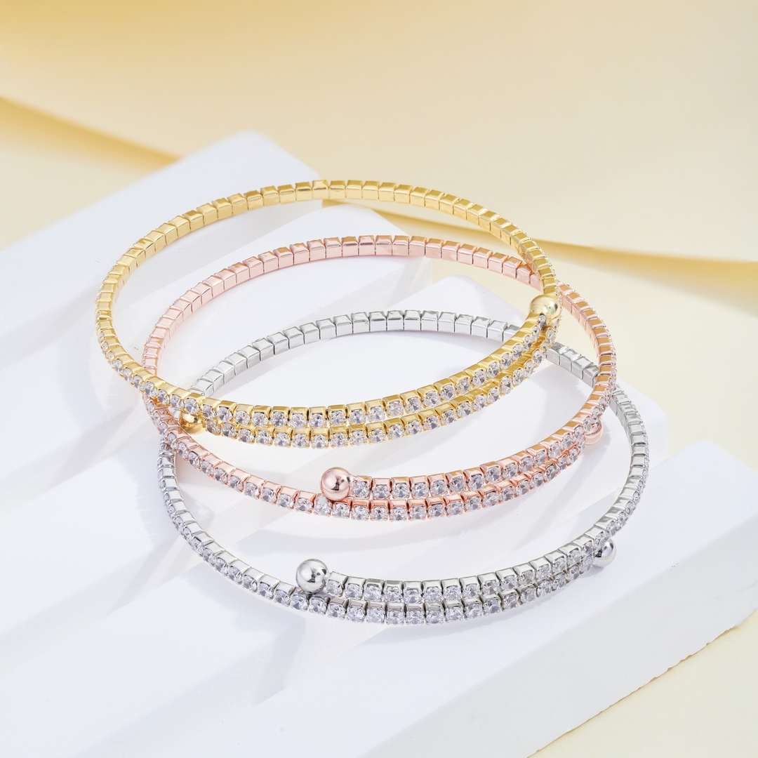 [Nova Jewelry]Row of Diamonds Round Fashion Bracelet