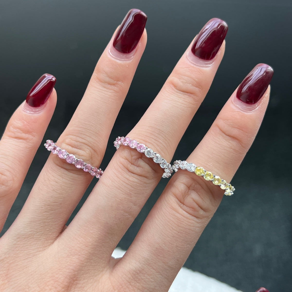 [Nova Jewelry]Sparkling Round Cut Tennis Ring