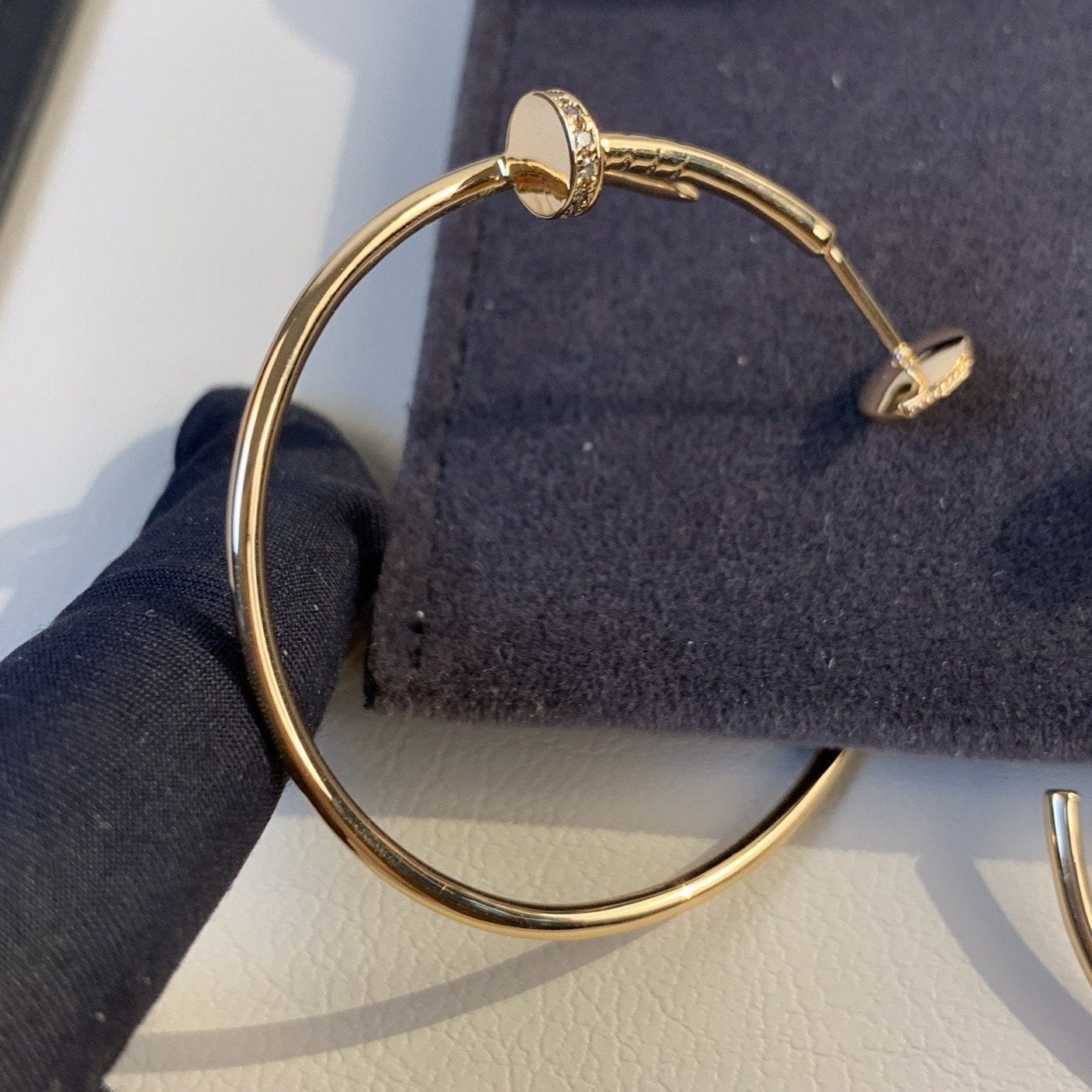 [BLUE TEARS]JUSTE EARRINGS GOLD DIAMONDS 1.8MM