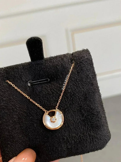 [BLUE TEARS]AMULETTE ROSE GOLD MOP NECKLACE