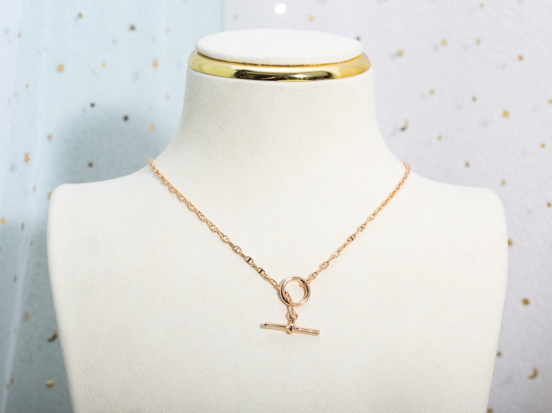 [BLUE TEARS]ECHAPPEE NECKLACE PINK GOLD