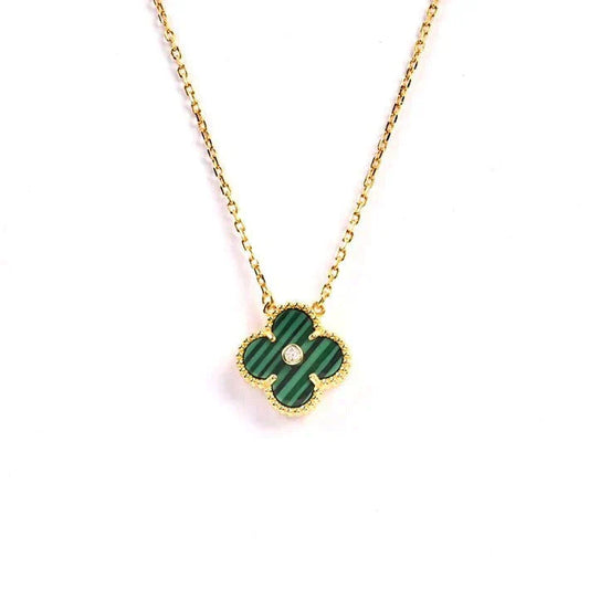[BLUE TEARS]CLOVER 15MM DIAMOND TURQUOISE NECKLACE