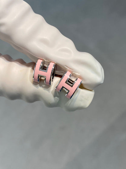 [BLUE TEARS]MINI POP H SILVER EARRINGS PINK