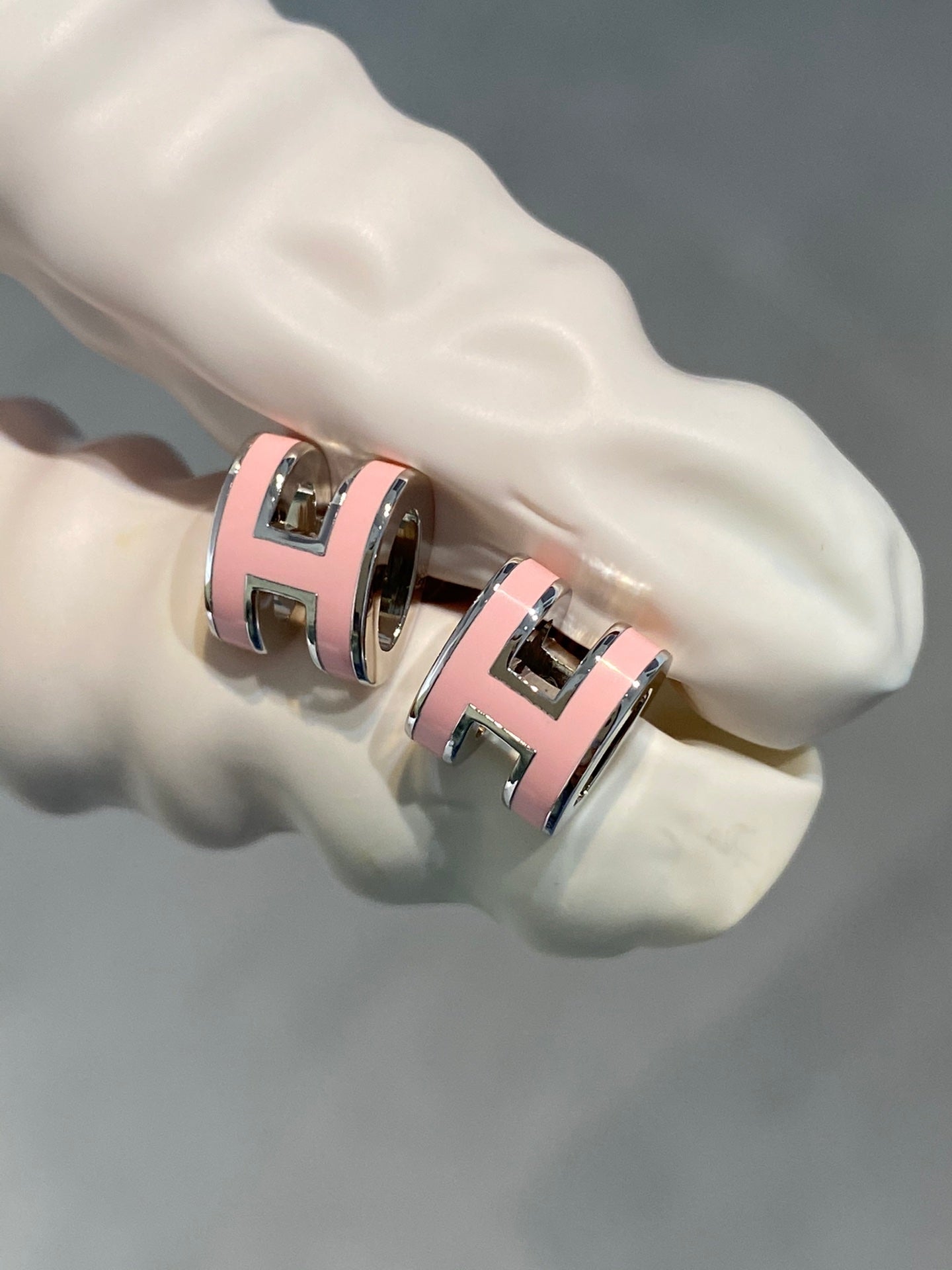 [BLUE TEARS]MINI POP H SILVER EARRINGS PINK