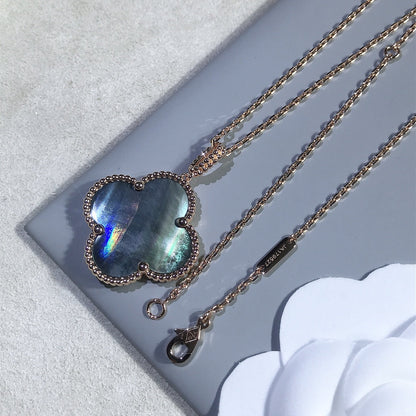 [BLUE TEARS]クローバー 25mm ゴールド ダークモップ ビッグクローバーネックレス