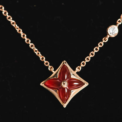 [BLUE TEARS]STAR NECKLACE PINK GOLD 1 DIAMOND
