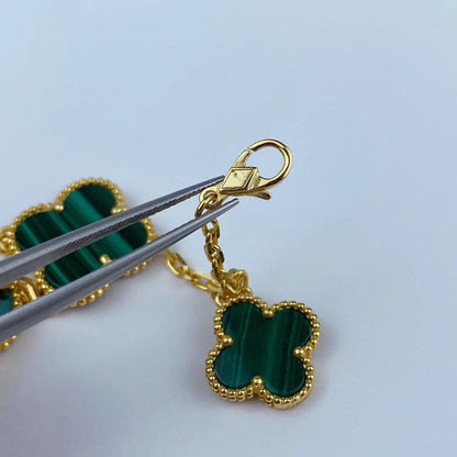 [BLUE TEARS]MAGIC CLOVER MALACHITE GOLD BRACELET 5 MOTIFS