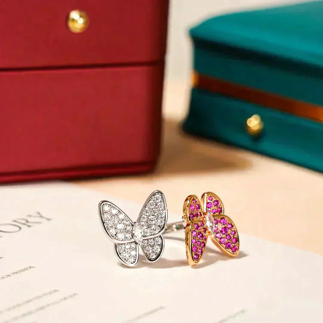 [BLUE TEARS]TWIN BUTTERFLY DIAMOND RING