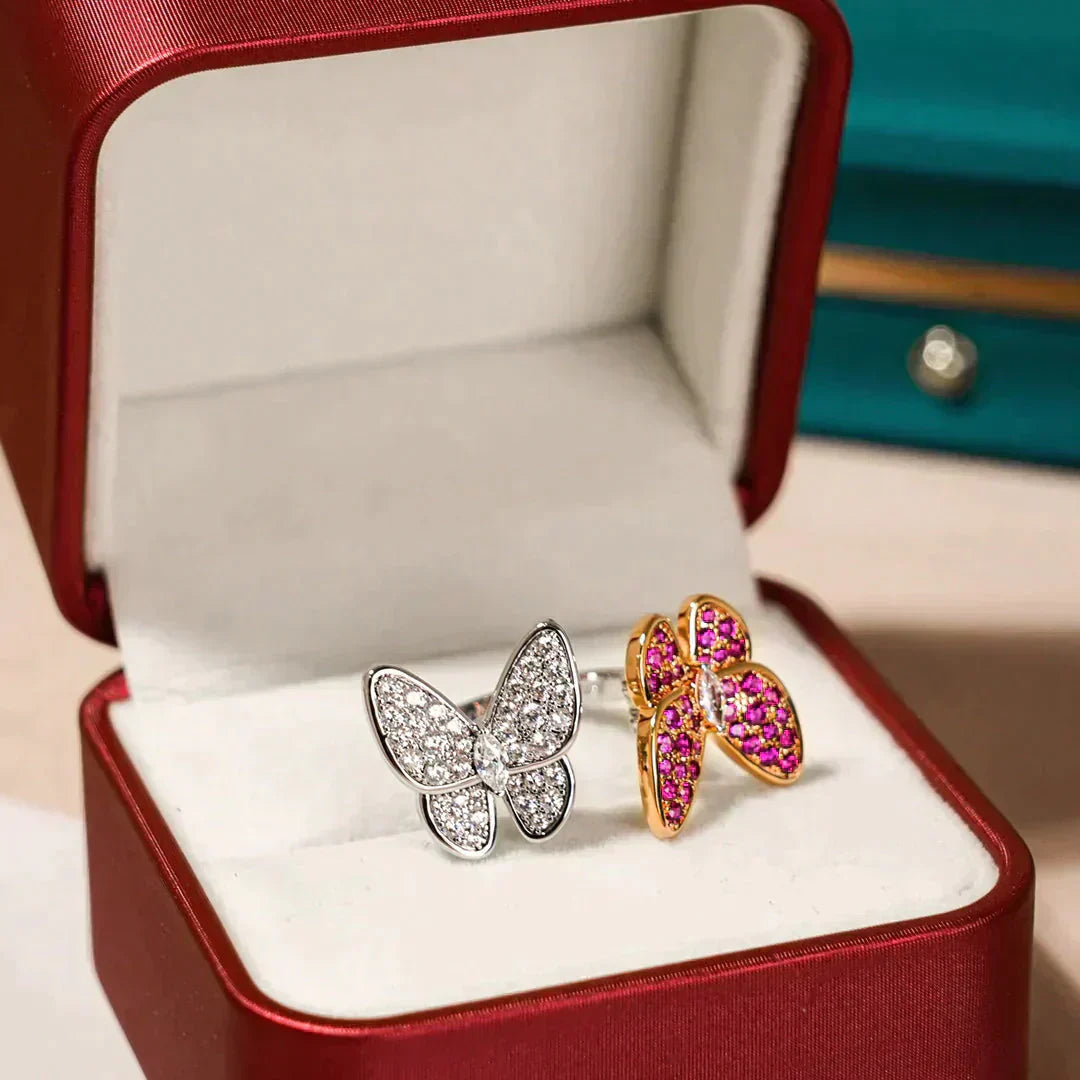 [BLUE TEARS]TWIN BUTTERFLY DIAMOND RING