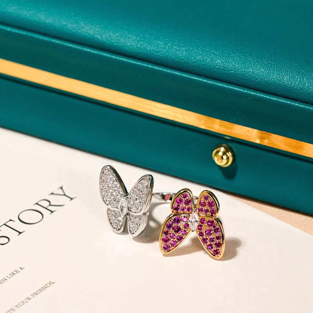 [BLUE TEARS]TWIN BUTTERFLY DIAMOND RING