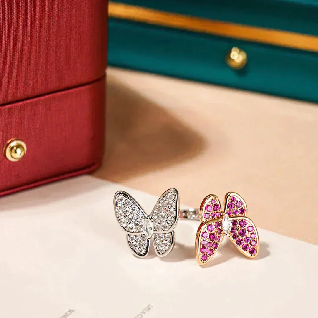 [BLUE TEARS]TWIN BUTTERFLY DIAMOND RING