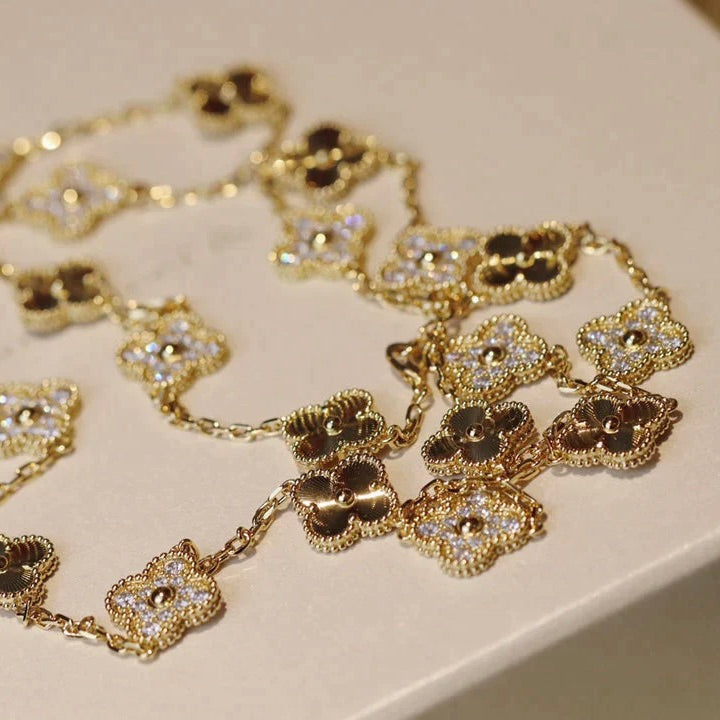 [BLUE TEARS]CLOVER 20 MOTIFS LASER DIAMOND NECKLACE