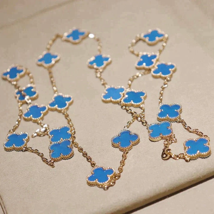 [BLUE TEARS]CLOVER 20 MOTIFS BLUE AGATE GOLD