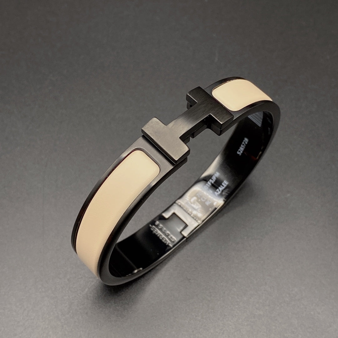 [BLUE TEARS]H BRACELET 12MM BLACK BEIGE CERAMIC