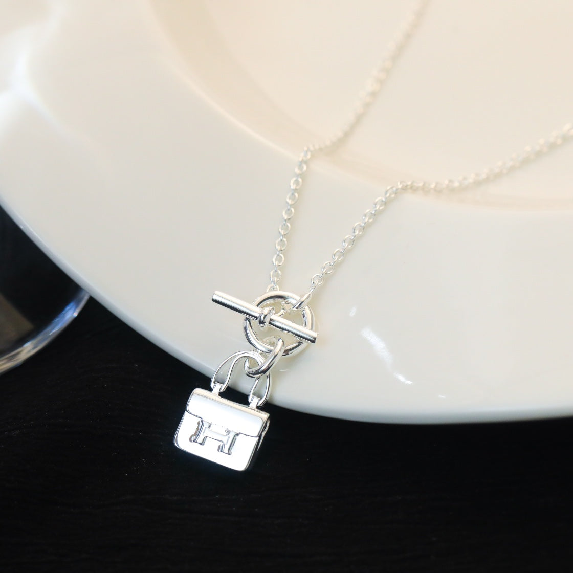 [BLUE TEARS]POP H PEDANT SILVER NECKLACE