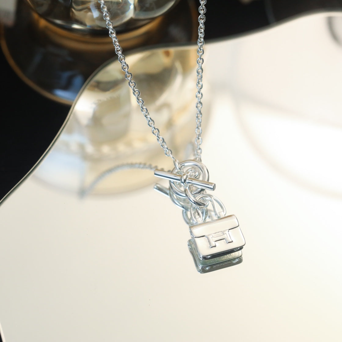 [BLUE TEARS]POP H PEDANT SILVER NECKLACE
