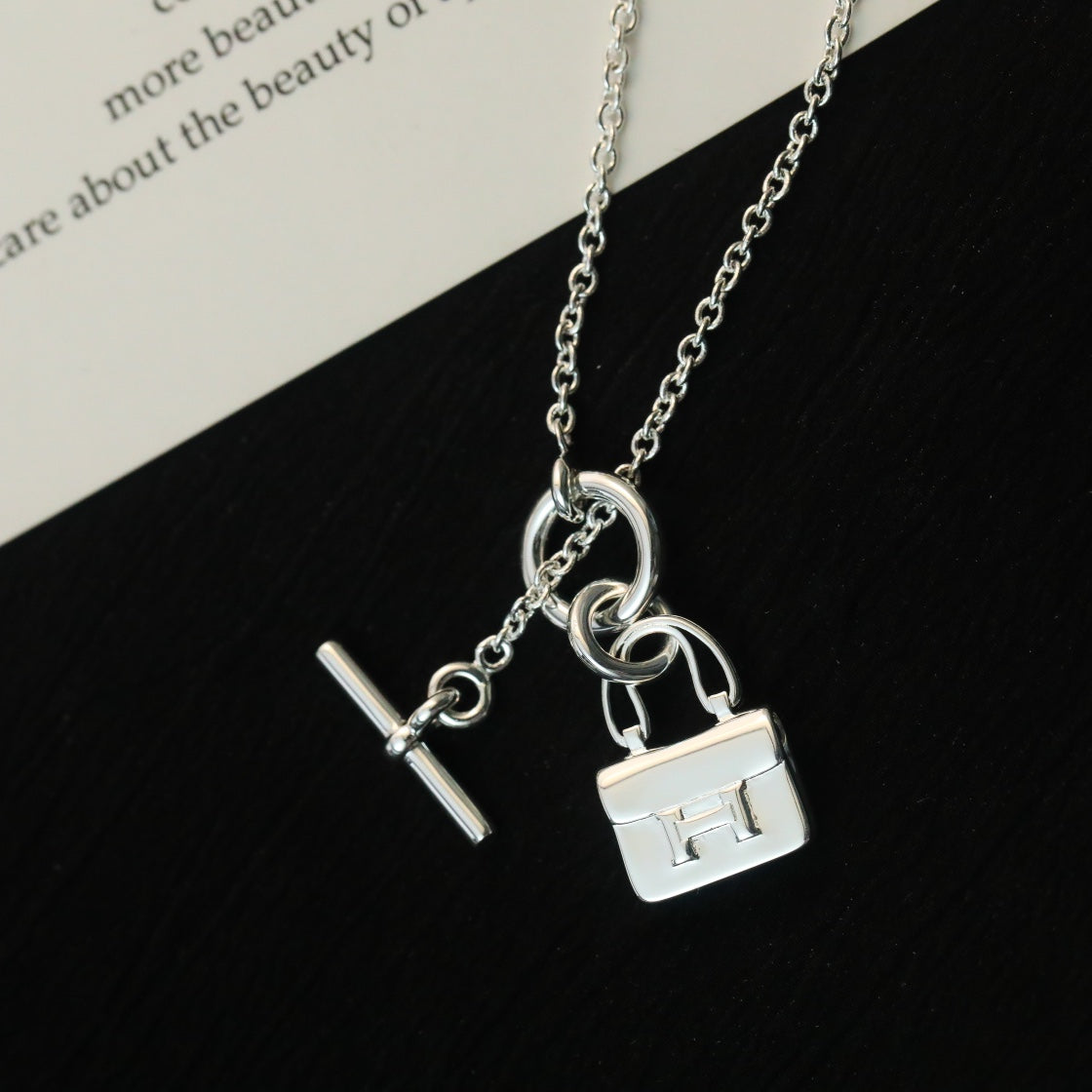[BLUE TEARS]POP H PEDANT SILVER NECKLACE