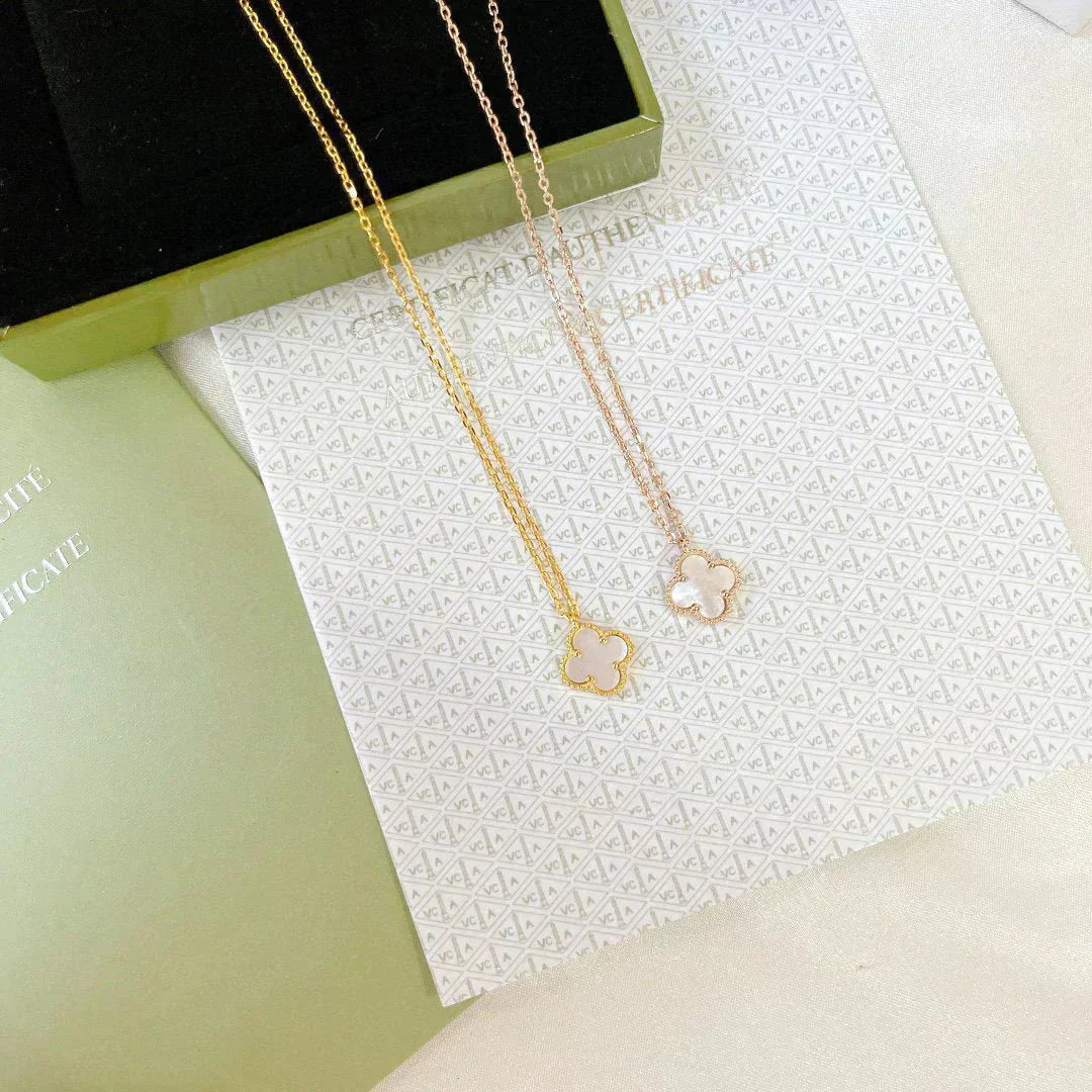 [BLUE TEARS]CLOVER MINI 9.5MM WHITE MOTHER-OF-PEARL NECKLACE