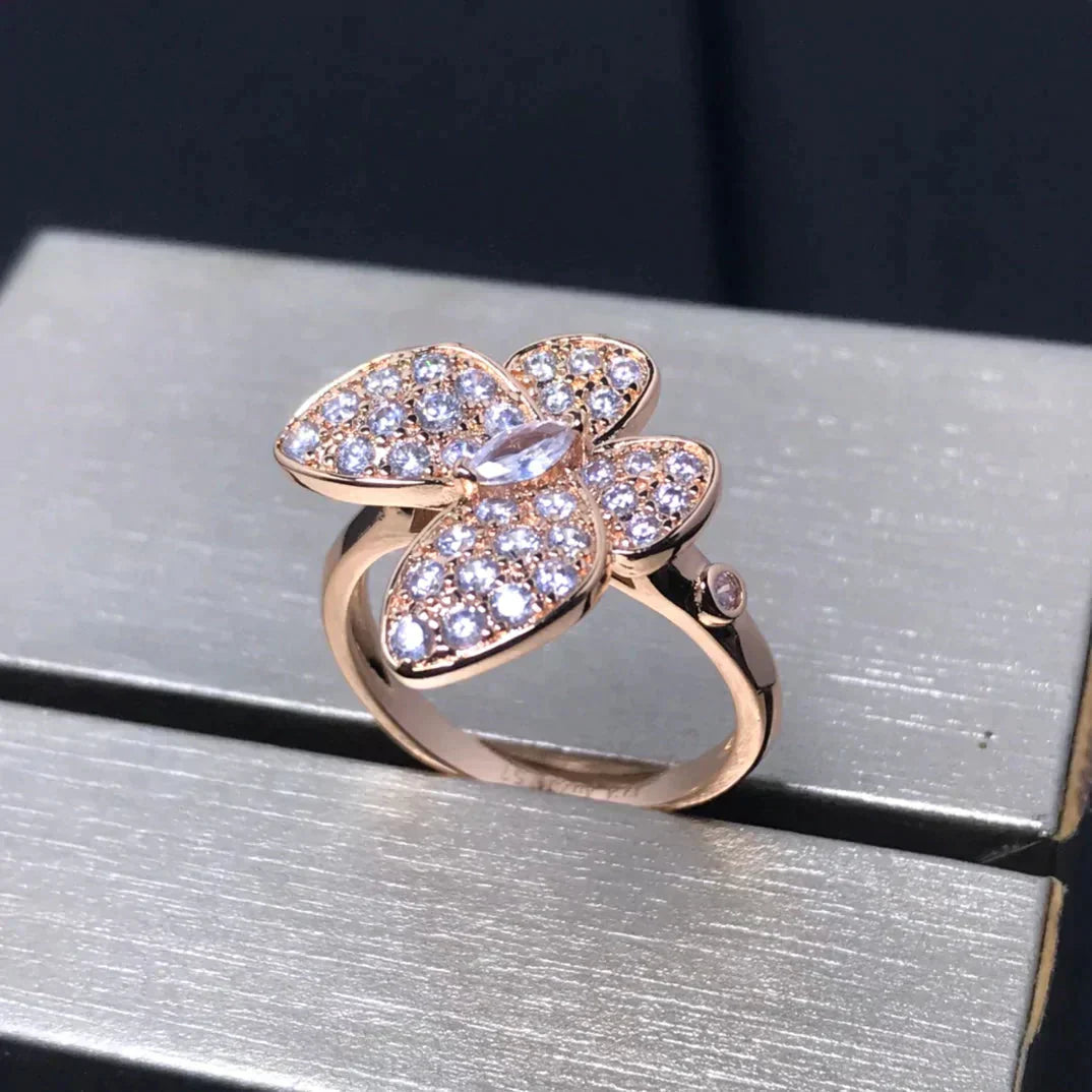 [BLUE TEARS]BUTTERFLY PINK GOLD DIAMOND RING