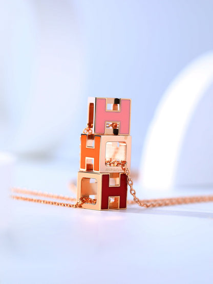 [BLUE TEARS]H CAGE PINK GOLD NECKLACE