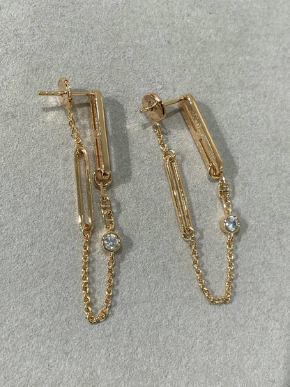 [BLUE TEARS]CHAINE CHAOS DIAMOND DROP EARRINGS
