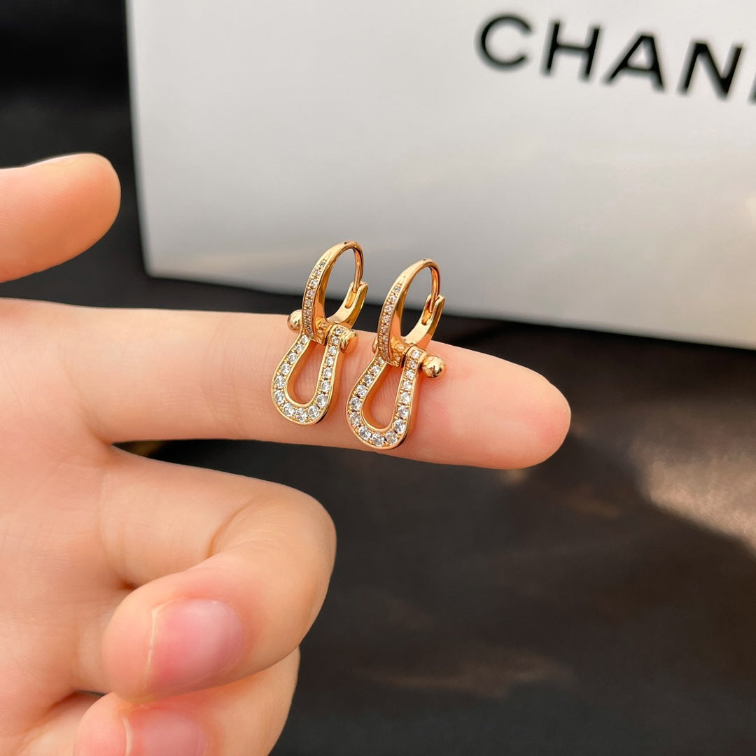 [BLUE TEARS]FORCE 10 FULL DIAMOND DROP EARRINGS MEDIUM MODEL