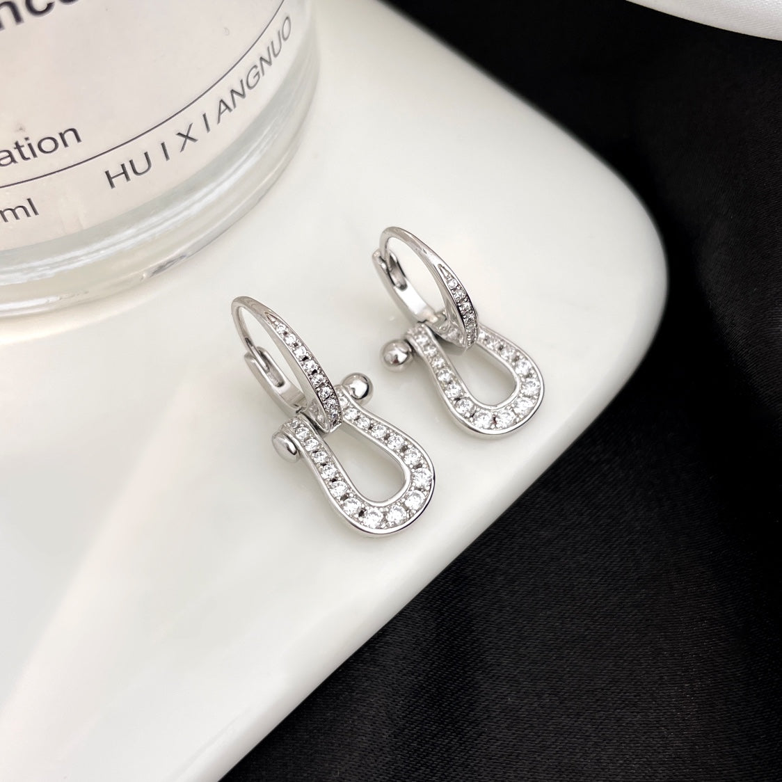 [BLUE TEARS]FORCE 10 FULL DIAMOND DROP EARRINGS MEDIUM MODEL