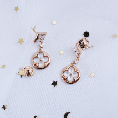 [BLUE TEARS]STAR AND SUN PINK GOLD MOP DROP EARRINGS