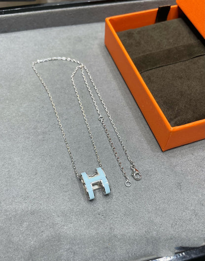 [BLUE TEARS]POP H SKY BLUE NECKLACE